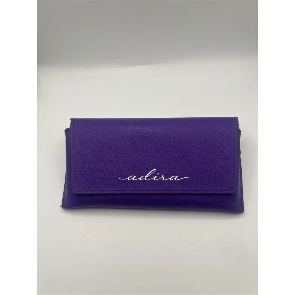 Adira Purple Hard Case for Glasses Faux Leather Flip Top Felt Lined Unisex